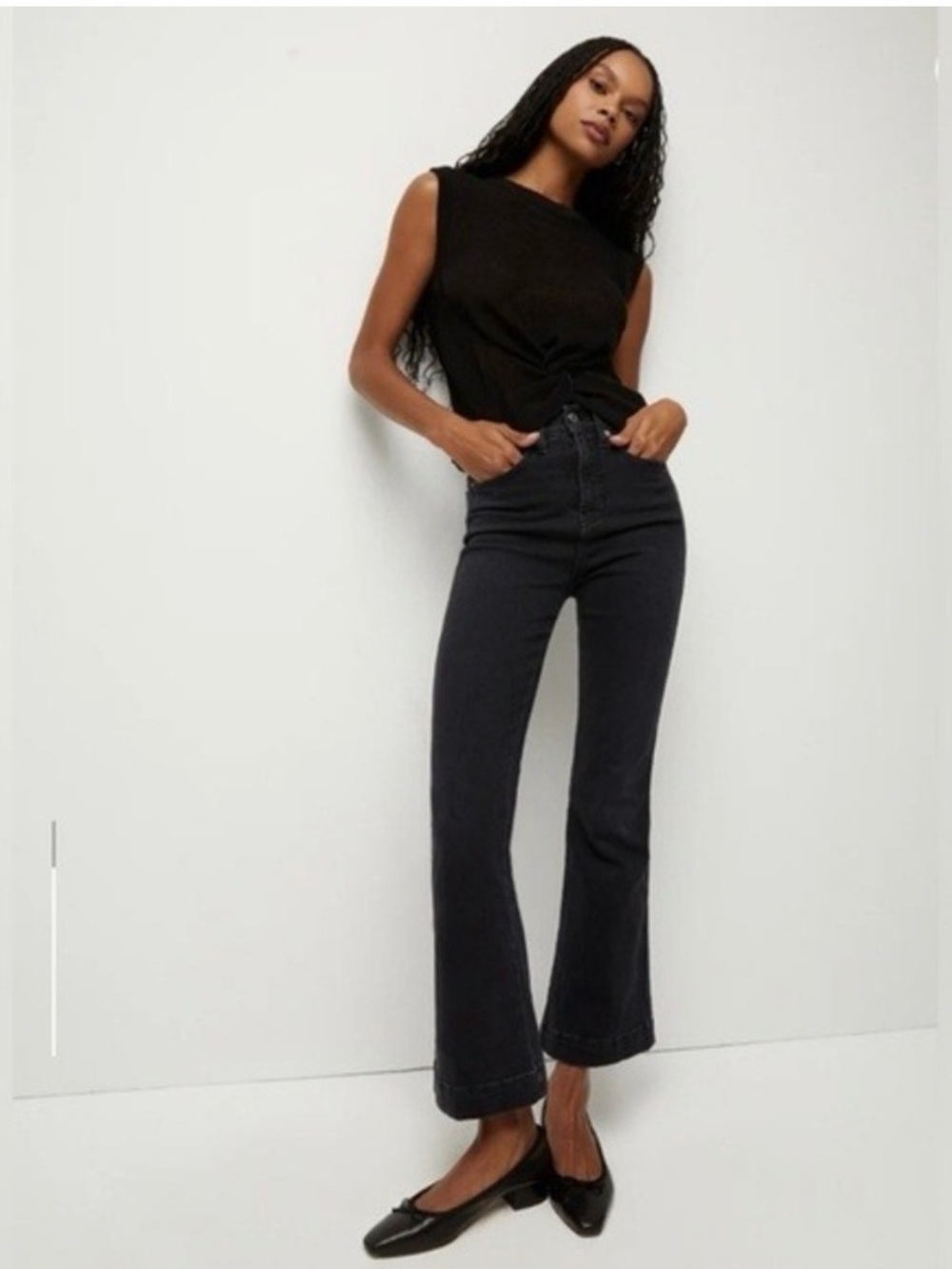 Veronica Beard Black Wide Leg Flare Jeans